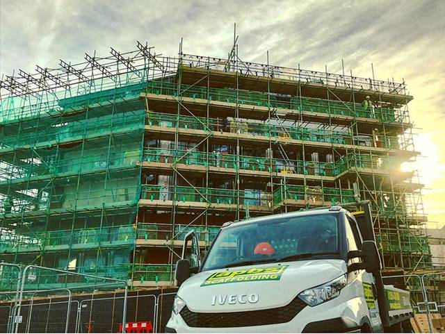 Scaffolding work: Aylesbury Waterside, Aylesbury