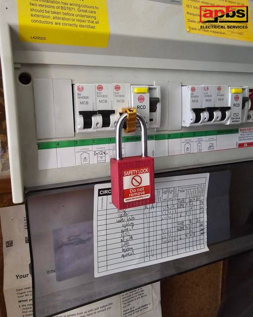 Electrical work: Testing and safe isolation, Lock off, testing and circuit charts