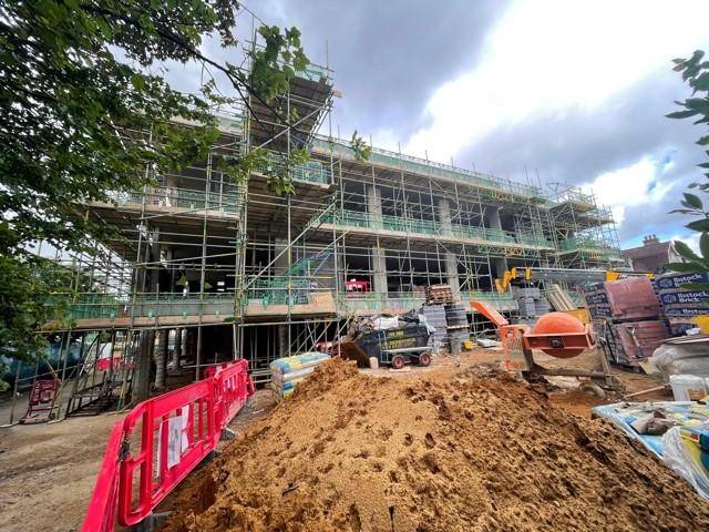 Scaffolding work: Northwood College, London